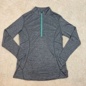ANY AGE ACTIVEWEAR Women's Grey Quarter Zip Pullover Athletic Top Size M